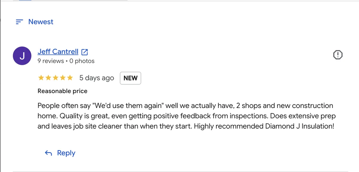 Verified Diamond J customer review 2